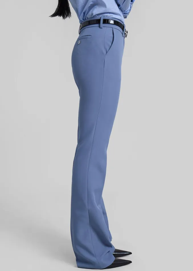 Women Coperni Straight Tailored Trousers 8211 Blue The Frankie Shop Bottoms