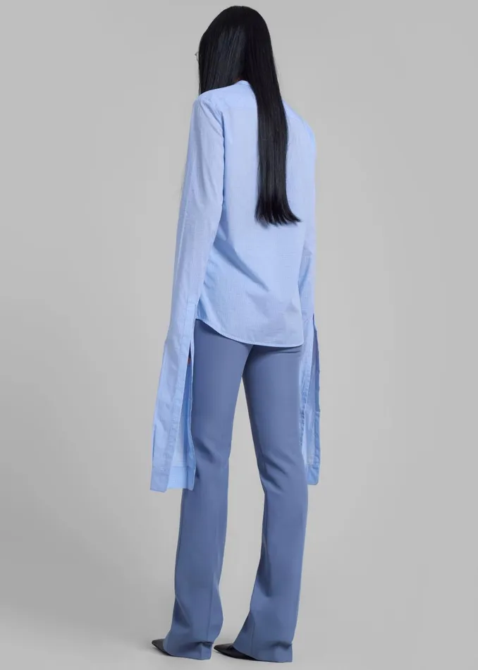 Women Coperni Straight Tailored Trousers 8211 Blue The Frankie Shop Bottoms