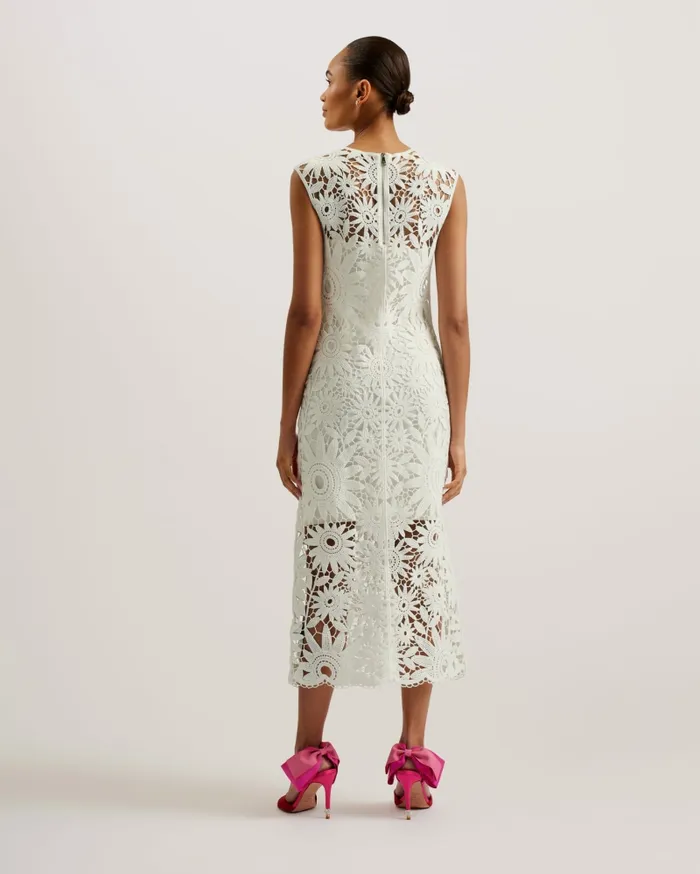 Women CORHA 8211 Floral Crochet Sleeveless Midi Dress Ivory Ted Baker Dresses Women CORHA 8211 Floral Crochet Sleeveless Midi Dress Ivory Ted Baker Dresses