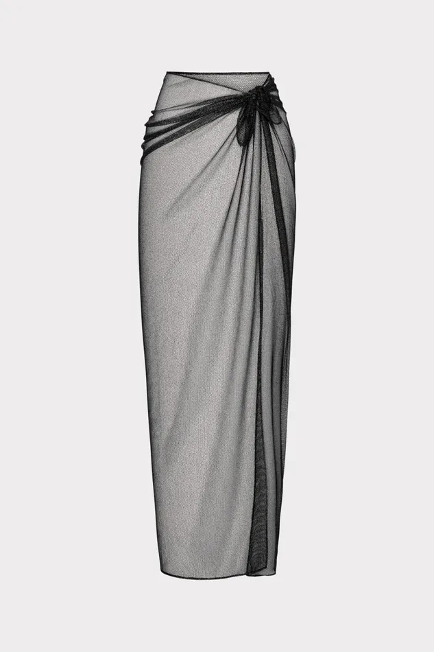 Women CoverUps Milly Metallic Mesh Sarong Black