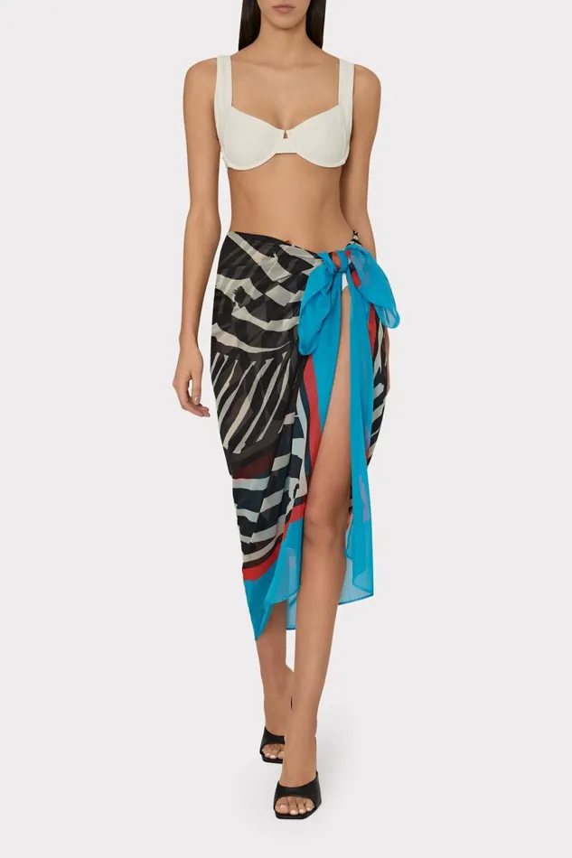 Women CoverUps Milly Mosaic Zebra Sarong Multi