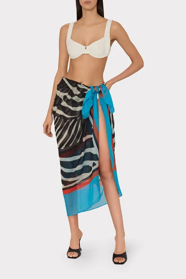 Women CoverUps Milly Mosaic Zebra Sarong Multi