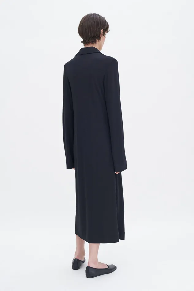 Women Crepe Jersey Polo Dress Black Filippa K Dresses