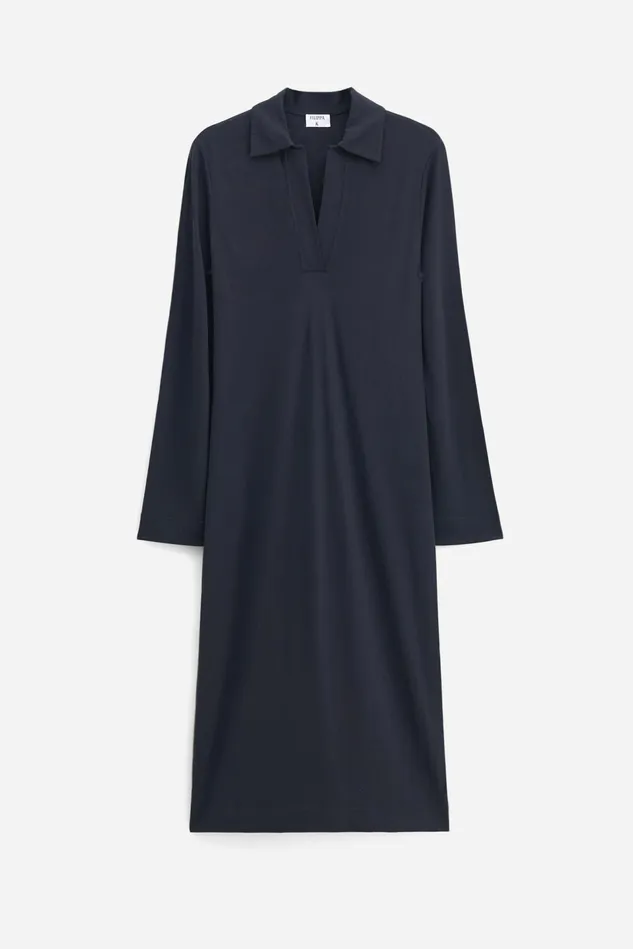 Women Crepe Jersey Polo Dress Black Filippa K Dresses