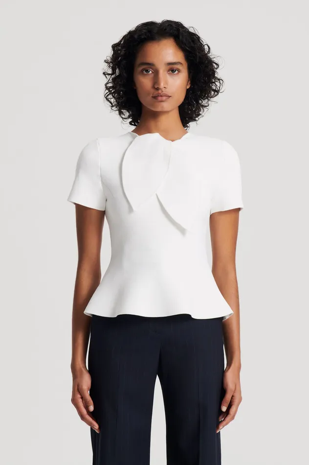 Women CREPE KNIT CRAVAT TOP CREAM Tops Scanlan Theodore Women CREPE KNIT CRAVAT TOP CREAM Tops Scanlan Theodore