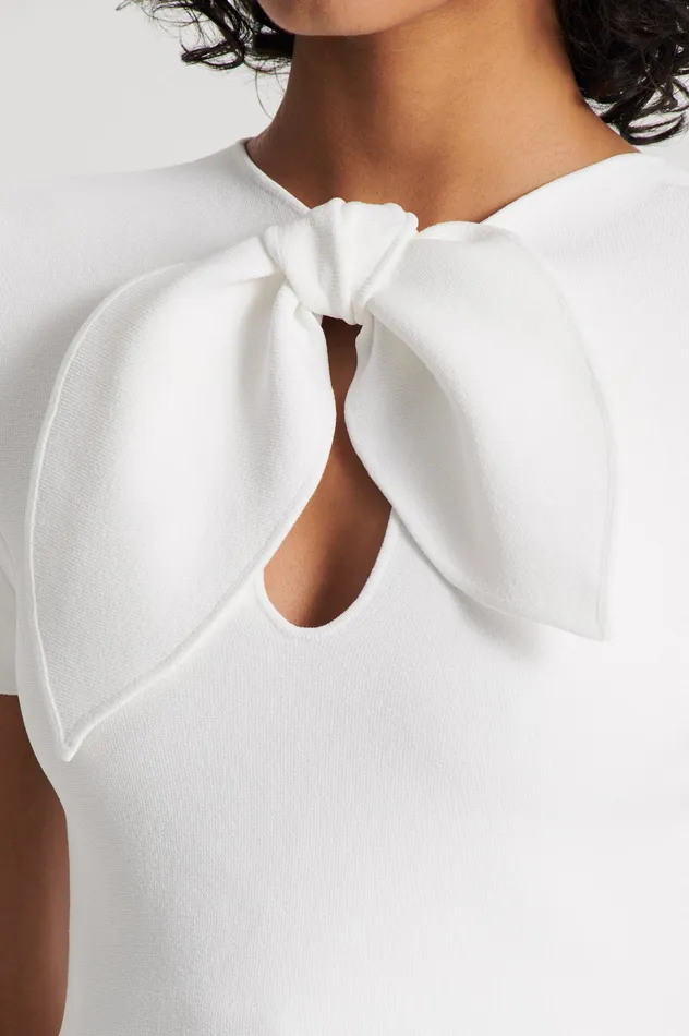 Women CREPE KNIT CRAVAT TOP CREAM Tops Scanlan Theodore Women CREPE KNIT CRAVAT TOP CREAM Tops Scanlan Theodore