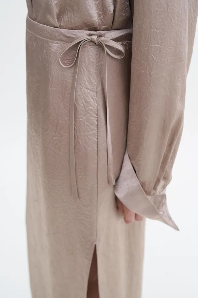 Women Crinkled Pencil Skirt Dark Taupe Filippa K Skirts