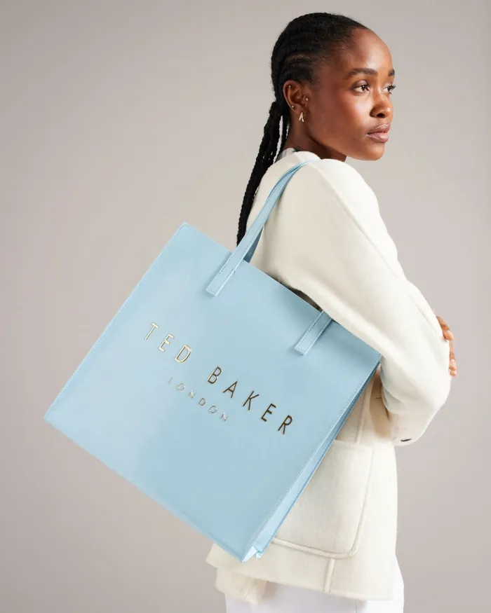 Women CRINKON 8211 Large Crinkle Texture Icon Bag Light Blue Ted Baker Tote Bags Women CRINKON 8211 Large Crinkle Texture Icon Bag Light Blue Ted Baker Tote Bags