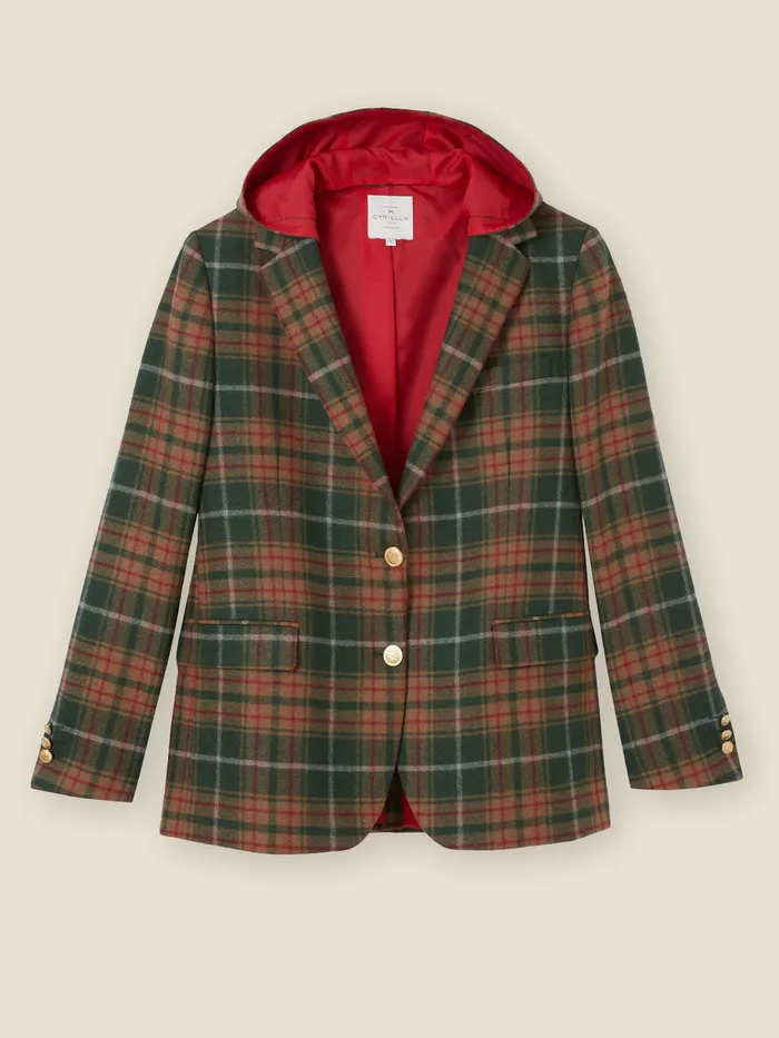Women Cyrillus Clothing Augustine Jacket 8211 Christmas In Constance039s Wonderland Carreaux Vert