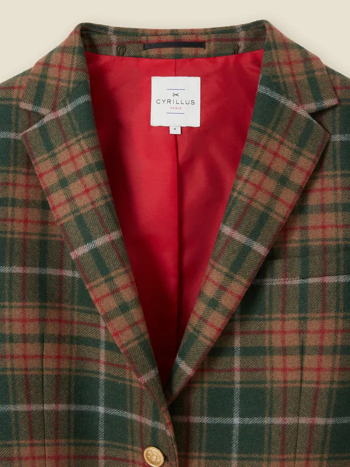 Women Cyrillus Clothing Augustine Jacket 8211 Christmas In Constance039s Wonderland Carreaux Vert
