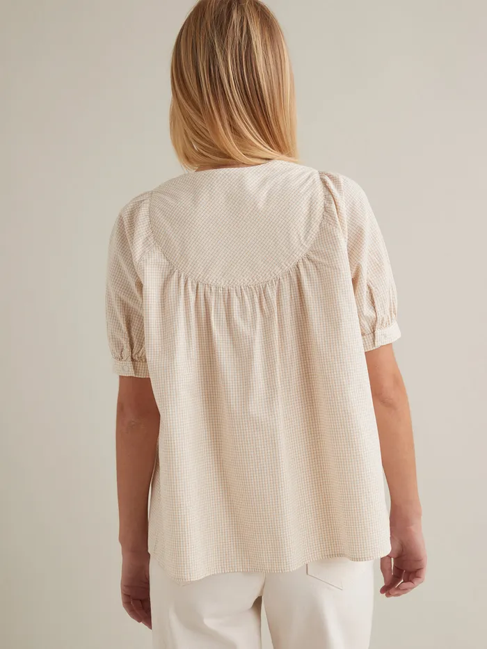 Women Cyrillus Clothing Blouse With Mini Checks