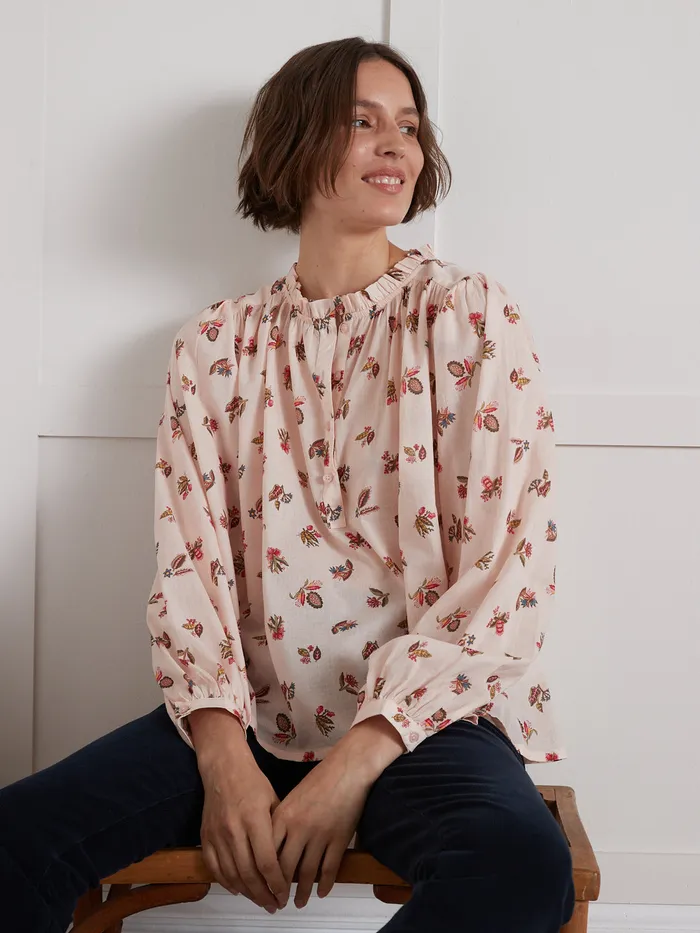 Women Cyrillus Clothing Helena Print Cotton Voile Blouse Imp Helena