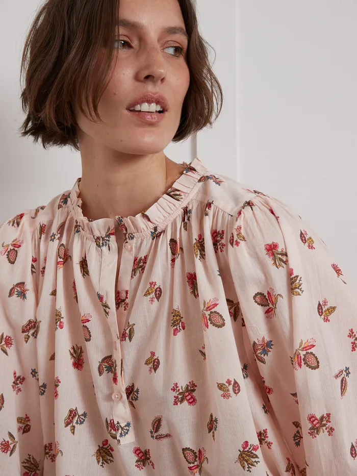 Women Cyrillus Clothing Helena Print Cotton Voile Blouse Imp Helena
