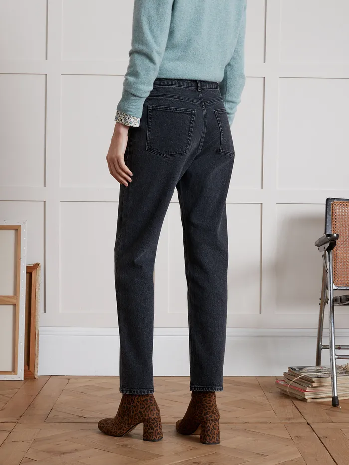 Women Cyrillus Clothing Sandra StraightLeg Organic Cotton Jeans With EcoFriendly Wash Denim Gris Fonce
