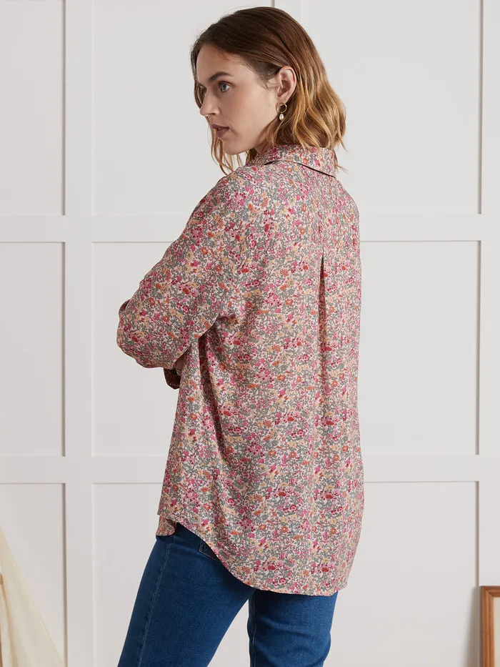 Women Cyrillus Clothing Shirt Made With Liberty Fabric 8211 The Limited Collection Lib Babington Rose