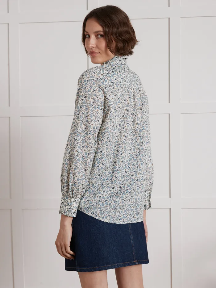 Women Cyrillus Clothing Shirt With Ruffled Collar Made With Liberty Fabric 8211 The Limited Collection Lib Hannah Fay