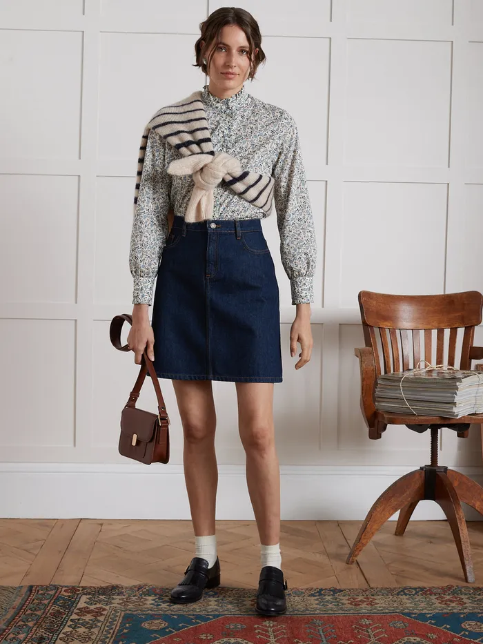 Women Cyrillus Clothing Shirt With Ruffled Collar Made With Liberty Fabric 8211 The Limited Collection Lib Hannah Fay