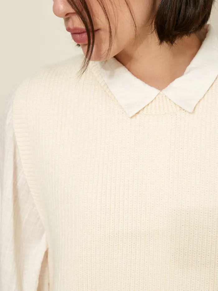 Women Cyrillus Clothing Sweater 8211 Les 3 Tricoteurs Ecru