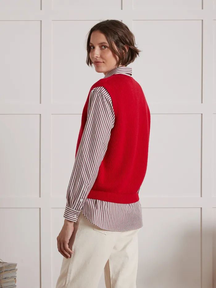 Women Cyrillus Clothing Sweater 8211 Les 3 Tricoteurs Rouge