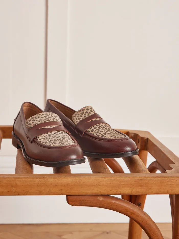 Women Cyrillus Shoes TwoColor Leather Loafers Peau De Bete
