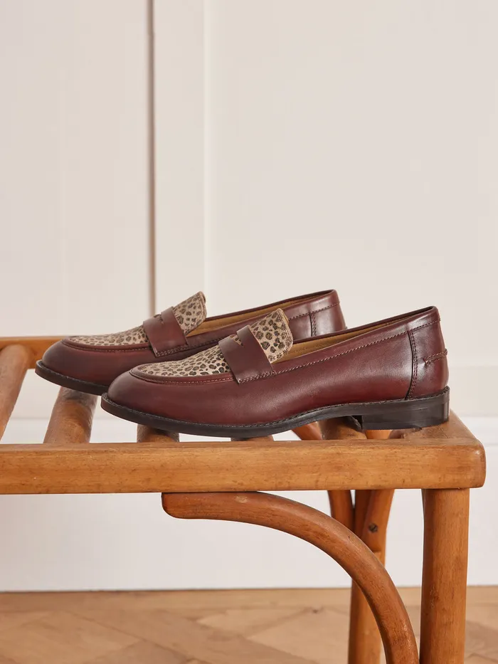 Women Cyrillus Shoes TwoColor Leather Loafers Peau De Bete