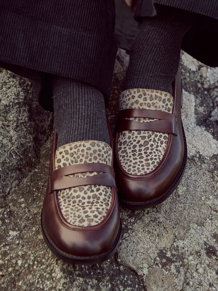 Women Cyrillus Shoes TwoColor Leather Loafers Peau De Bete