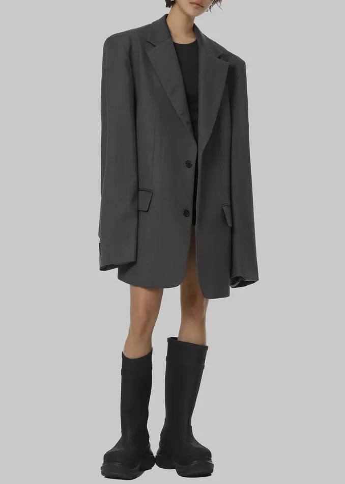 Women Dee Maxi Oversized Blazer 8211 Charcoal The Frankie Shop Outerwear