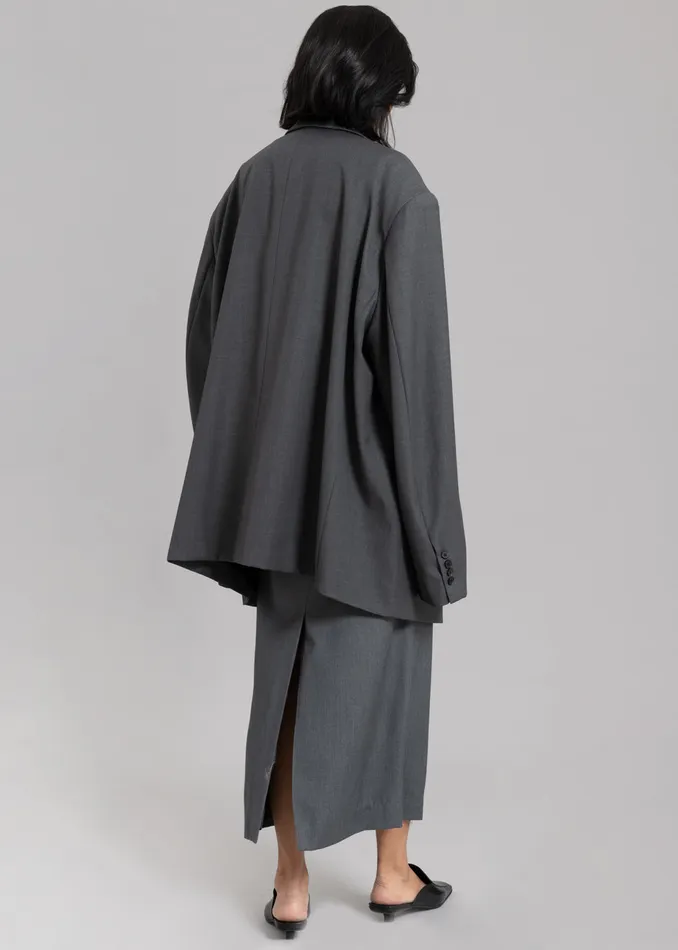 Women Dee Maxi Oversized Blazer 8211 Charcoal The Frankie Shop Outerwear