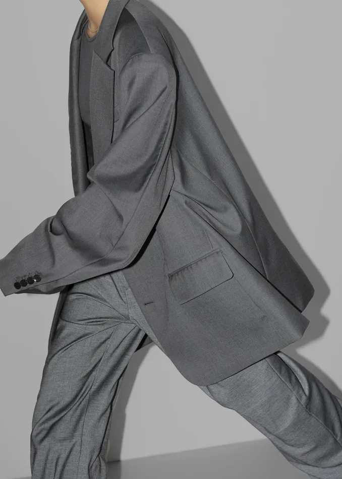 Women Dee Maxi Oversized Blazer 8211 Charcoal The Frankie Shop Outerwear