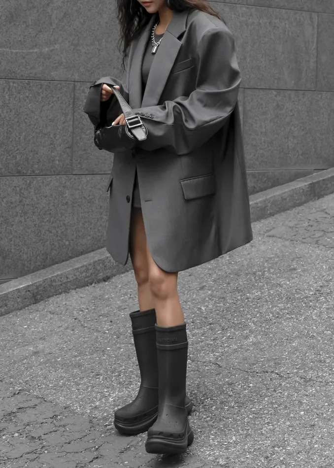 Women Dee Maxi Oversized Blazer 8211 Charcoal The Frankie Shop Outerwear