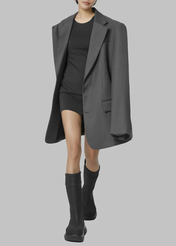 Women Dee Maxi Oversized Blazer 8211 Charcoal The Frankie Shop Outerwear