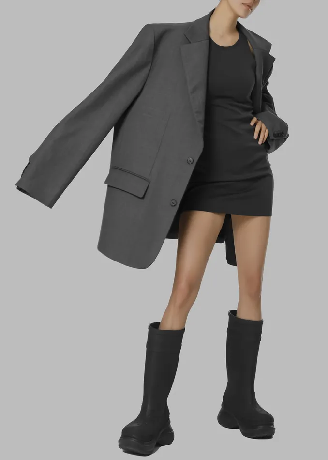 Women Dee Maxi Oversized Blazer 8211 Charcoal The Frankie Shop Outerwear