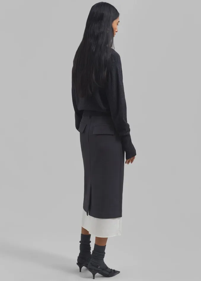 Women Delia Wool Turtleneck 8211 Charcoal The Frankie Shop Knitwear