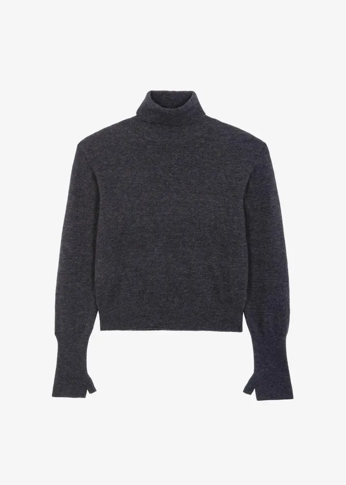 Women Delia Wool Turtleneck 8211 Charcoal The Frankie Shop Knitwear