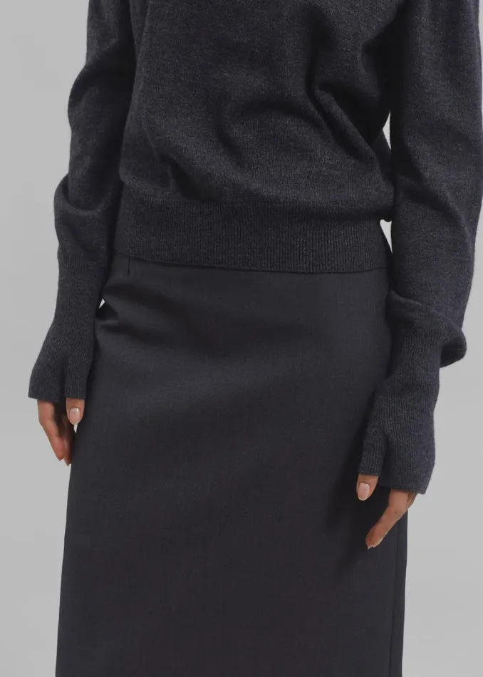 Women Delia Wool Turtleneck 8211 Charcoal The Frankie Shop Knitwear