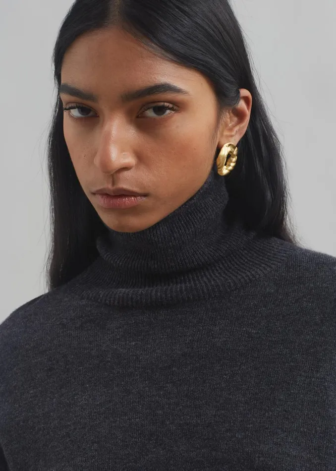 Women Delia Wool Turtleneck 8211 Charcoal The Frankie Shop Knitwear