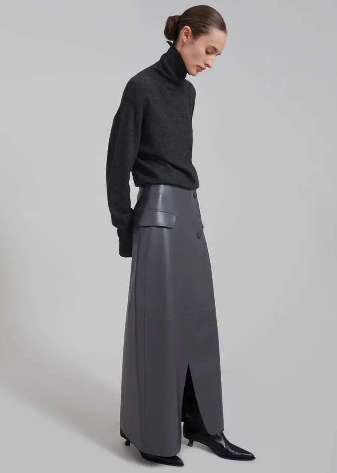 Women Delia Wool Turtleneck 8211 Charcoal The Frankie Shop Knitwear