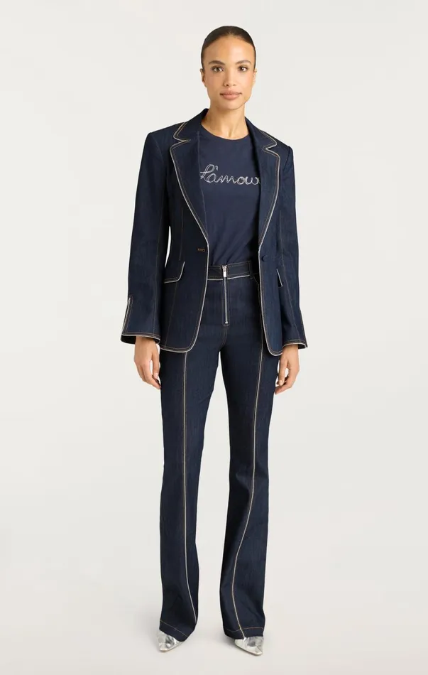 Women Denim Cinq Sept Danicka Blazer Indigo