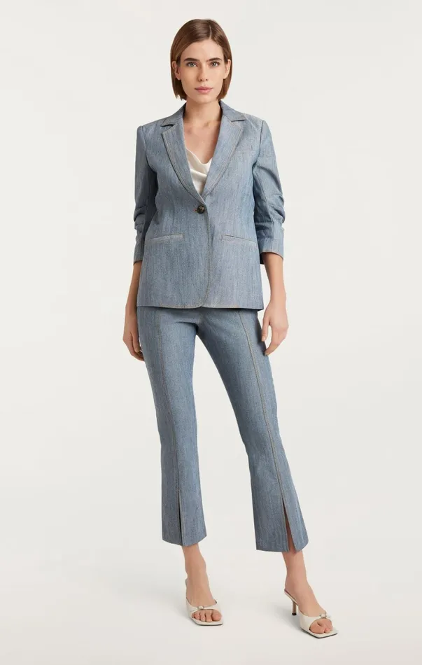 Women Denim Cinq Sept Denim Khloe Blazer Light Indigo