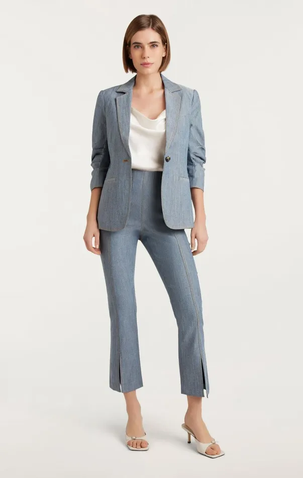 Women Denim Cinq Sept Denim Khloe Blazer Light Indigo