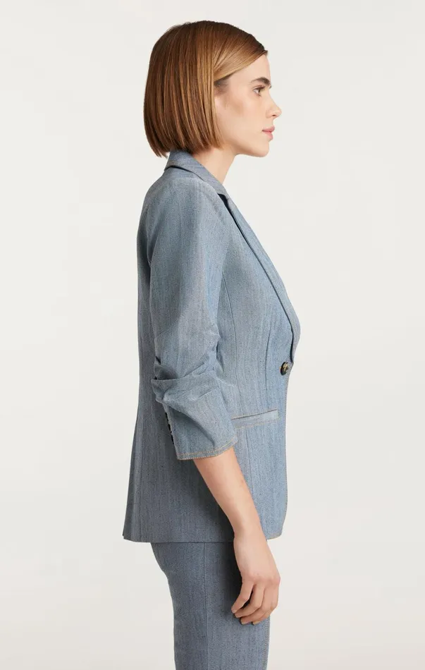 Women Denim Cinq Sept Denim Khloe Blazer Light Indigo