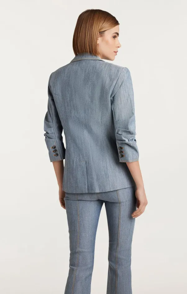 Women Denim Cinq Sept Denim Khloe Blazer Light Indigo