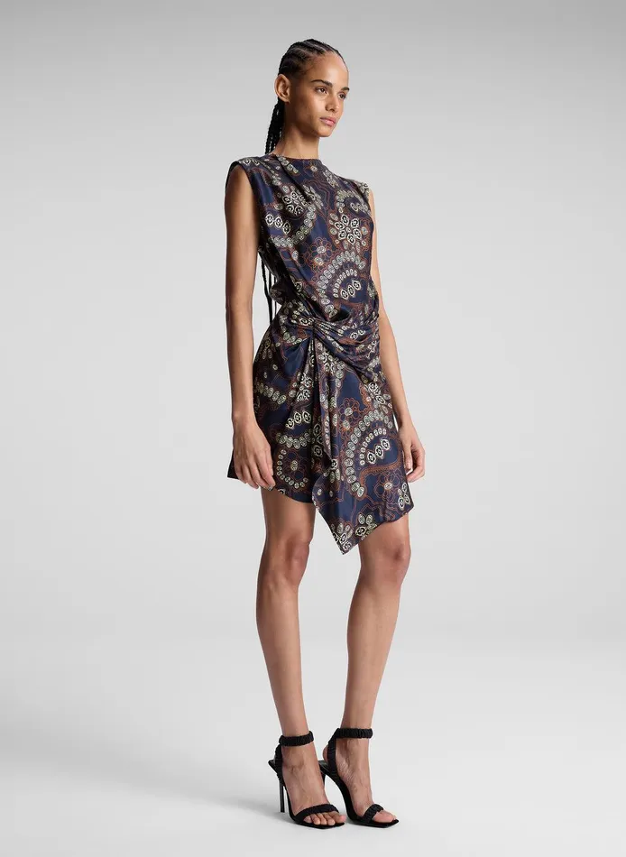Women Dion Printed Mini Dress Navycream ALC Dresses