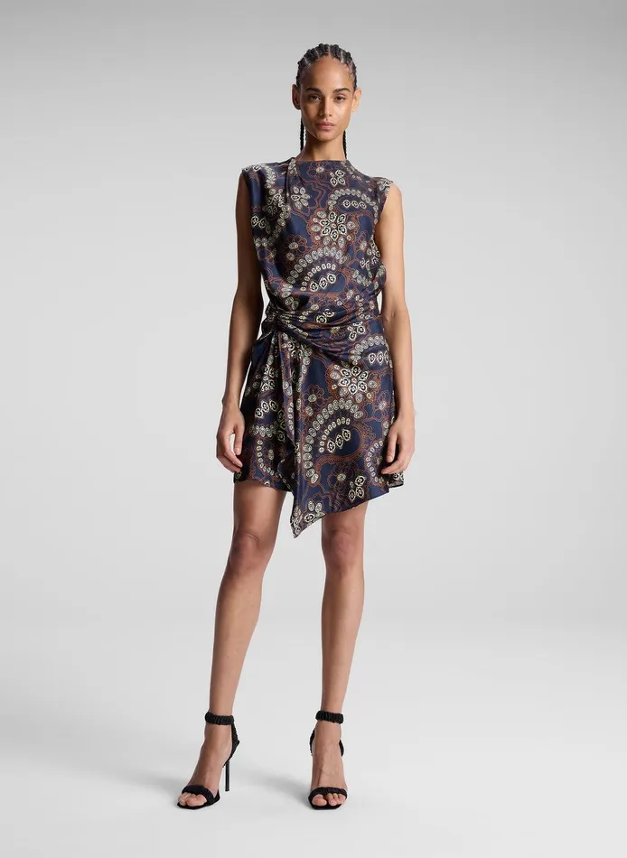 Women Dion Printed Mini Dress Navycream ALC Dresses
