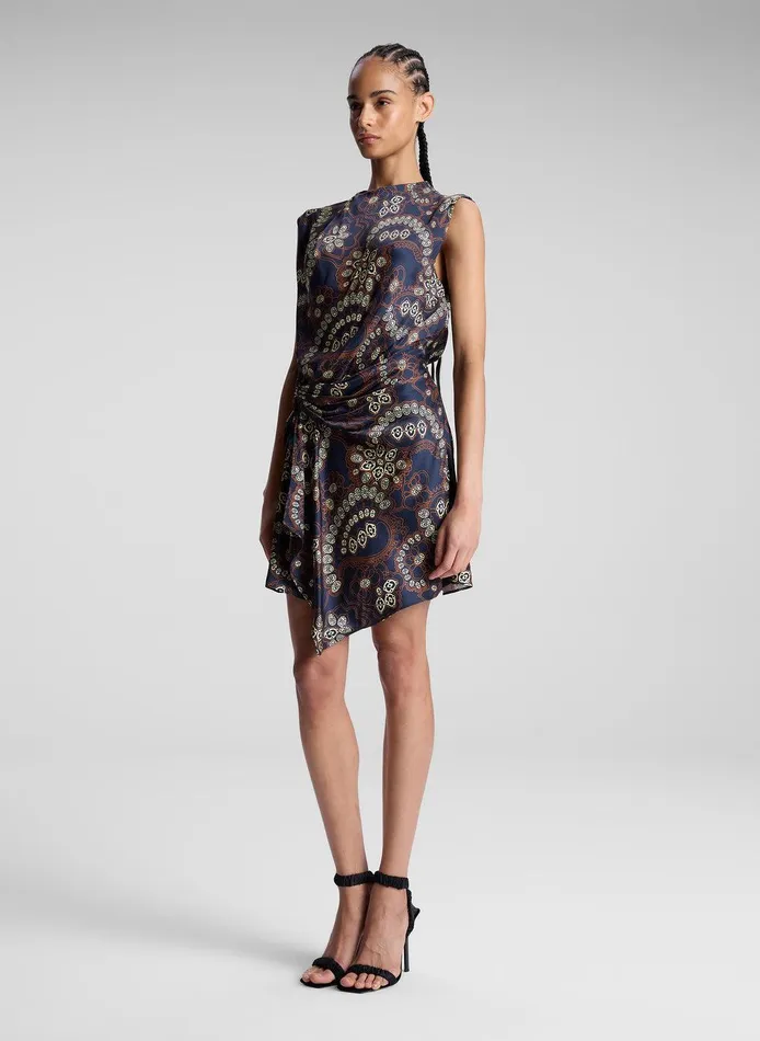 Women Dion Printed Mini Dress Navycream ALC Dresses