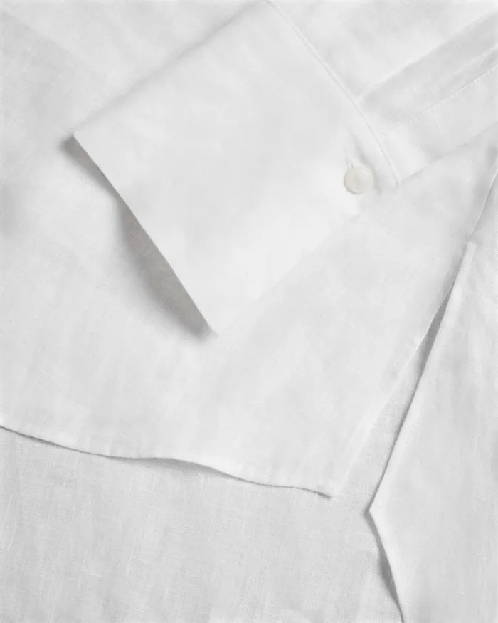 Women DORAHH 8211 Longline Linen Shirt White Ted Baker Tops and Blouses
