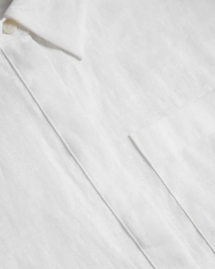 Women DORAHH 8211 Longline Linen Shirt White Ted Baker Tops and Blouses