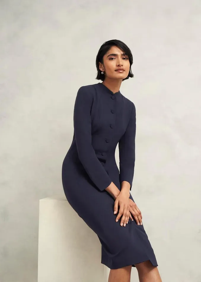 Women Dresses and Jumpsuits Hobbs Berkeley Dress With Wool Navy
