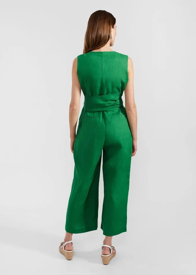 Women Dresses and Jumpsuits Hobbs Melodie Linen Jumpsuit Green