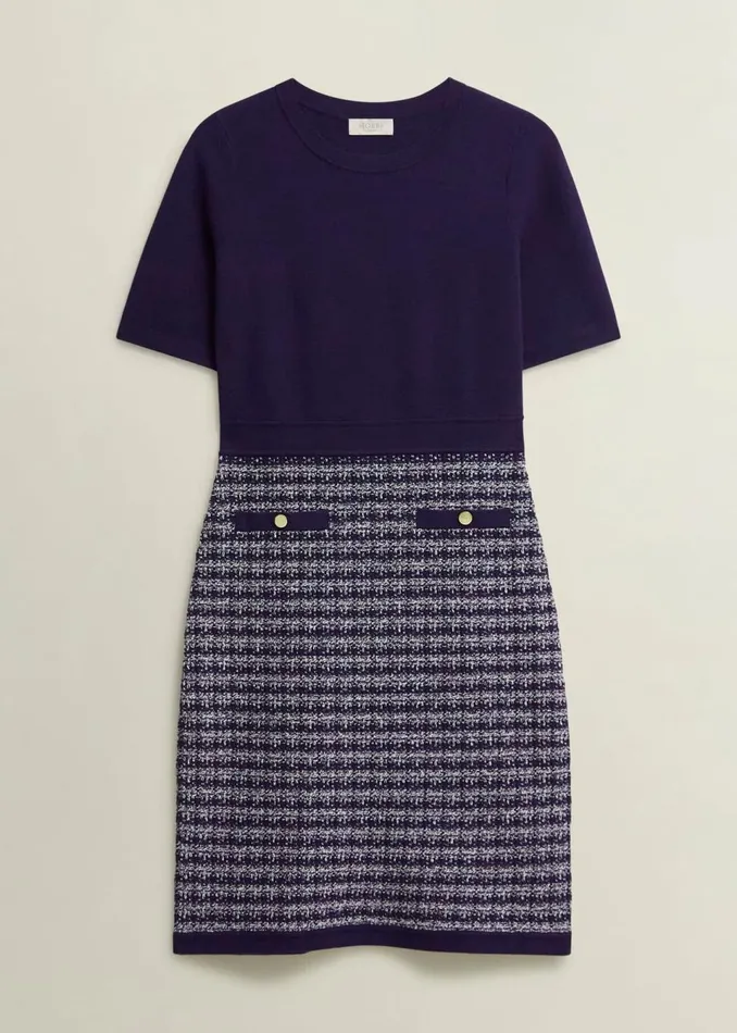 Women Dresses and Jumpsuits Hobbs Petite Audra Dress Midnight Ivory